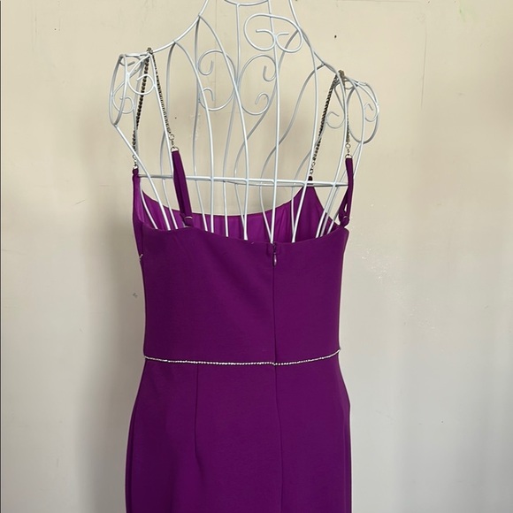 Selfie Leslie Size L Vibrant Purple Mini Dress with Rhinestone Straps - Picture 6 of 9